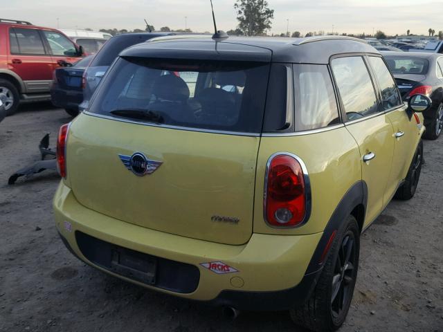 WMWZB3C56CWM04364 - 2012 MINI COOPER COU YELLOW photo 4