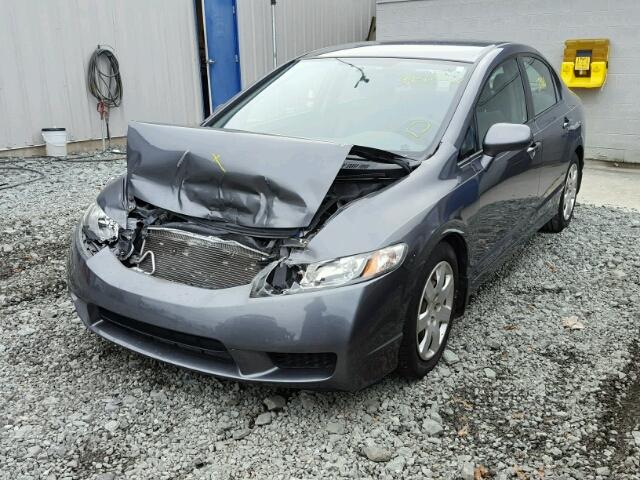 2HGFA16599H356215 - 2009 HONDA CIVIC LX GRAY photo 2