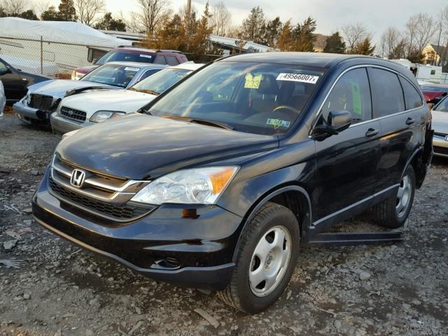 JHLRE3H36AC005859 - 2010 HONDA CR-V LX BLACK photo 2