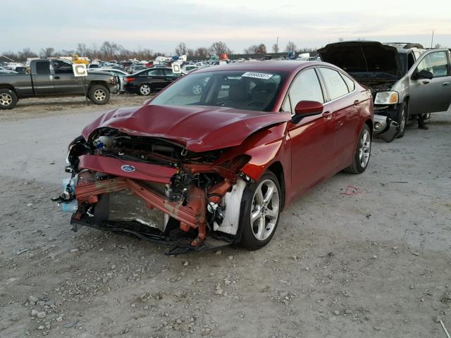 3FA6P0G79GR376141 - 2016 FORD FUSION S RED photo 2