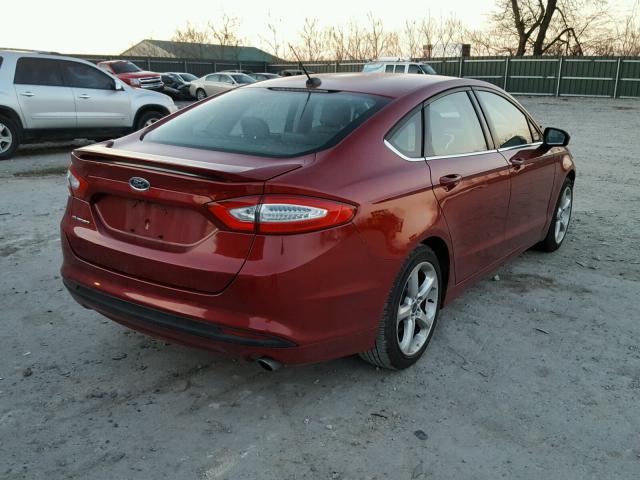 3FA6P0G79GR376141 - 2016 FORD FUSION S RED photo 4