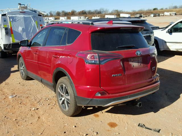 JTMRFREV0GJ055857 - 2016 TOYOTA RAV4 XLE RED photo 3