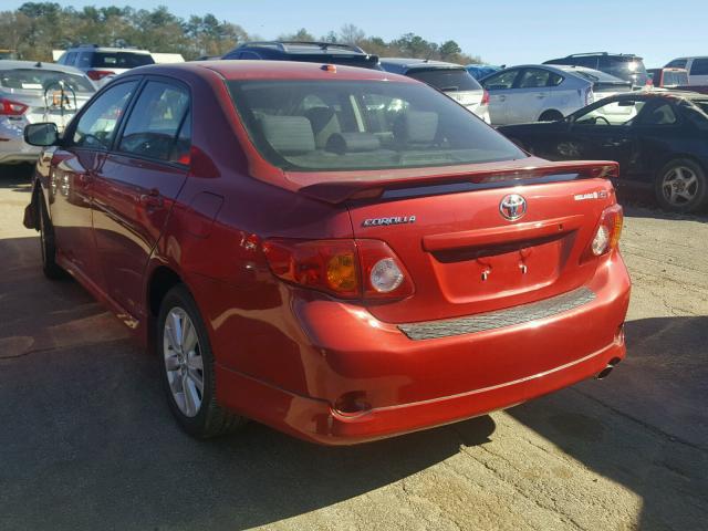 2T1BU40EX9C024034 - 2009 TOYOTA COROLLA BA RED photo 3