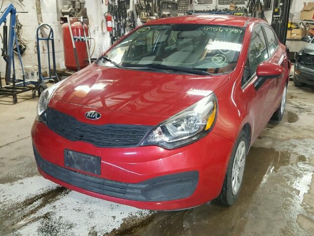 KNADM4A35D6274221 - 2013 KIA RIO LX RED photo 2