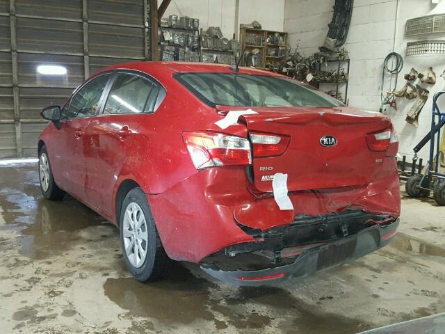 KNADM4A35D6274221 - 2013 KIA RIO LX RED photo 3