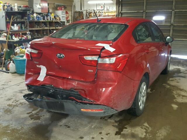 KNADM4A35D6274221 - 2013 KIA RIO LX RED photo 4