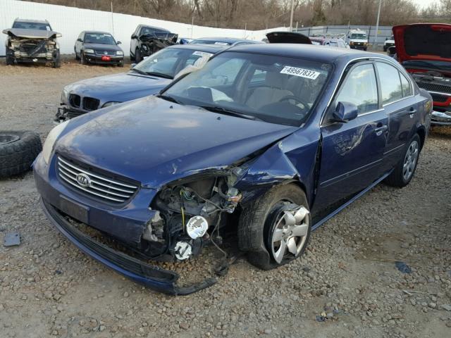 KNAGE123185200636 - 2008 KIA OPTIMA LX BLUE photo 2