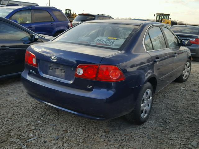 KNAGE123185200636 - 2008 KIA OPTIMA LX BLUE photo 4