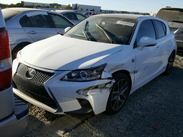 JTHKD5BH8F2232421 - 2015 LEXUS CT 200 WHITE photo 2