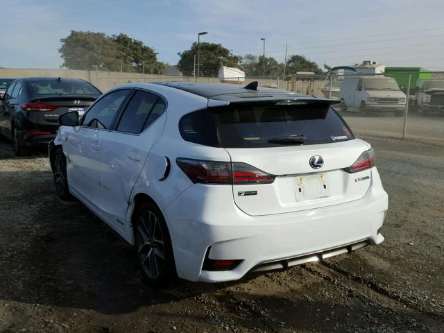 JTHKD5BH8F2232421 - 2015 LEXUS CT 200 WHITE photo 3