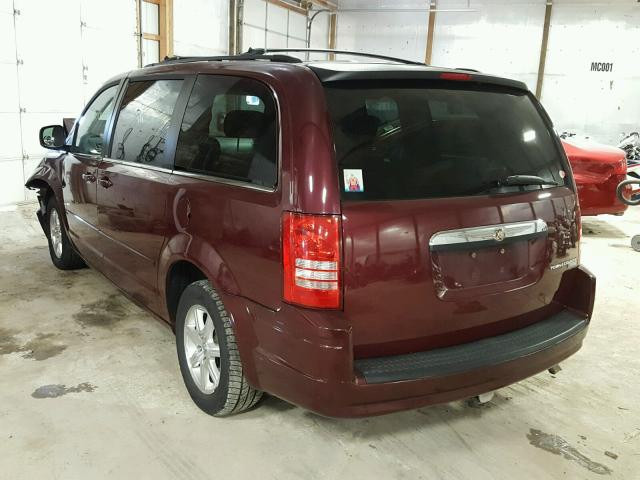 2A8HR54P68R698931 - 2008 CHRYSLER TOWN & COU BURGUNDY photo 3