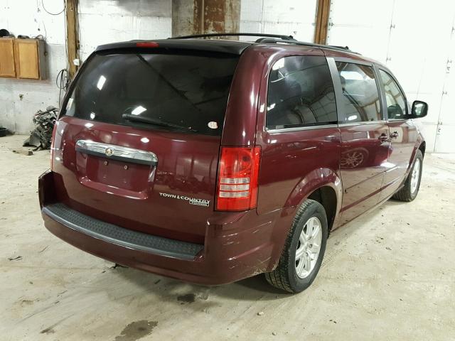 2A8HR54P68R698931 - 2008 CHRYSLER TOWN & COU BURGUNDY photo 4