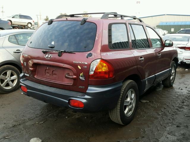 KM8SC73D03U448979 - 2003 HYUNDAI SANTA FE G BURGUNDY photo 4