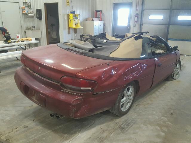 3C3EL45H8XT601094 - 1999 CHRYSLER SEBRING JX BURGUNDY photo 4