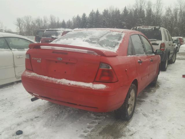 1FAFP34N57W311479 - 2007 FORD FOCUS ZX4 RED photo 4