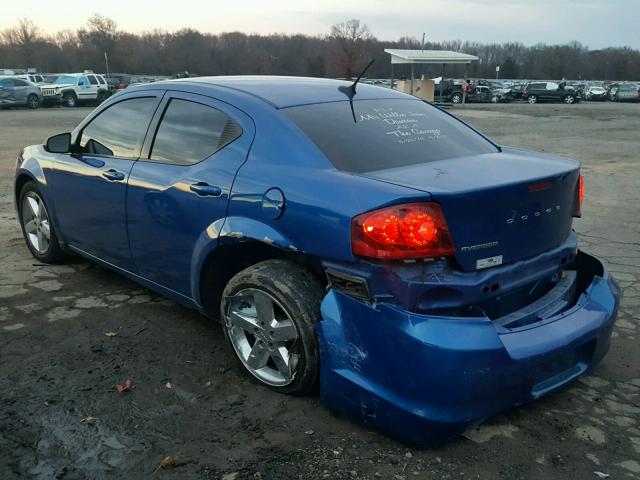 1C3CDZAB0DN565013 - 2013 DODGE AVENGER SE BLUE photo 3