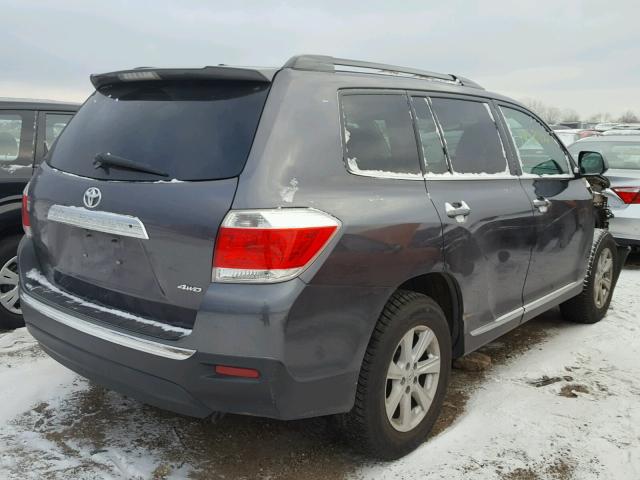 5TDBK3EH9CS144487 - 2012 TOYOTA HIGHLANDER GRAY photo 4