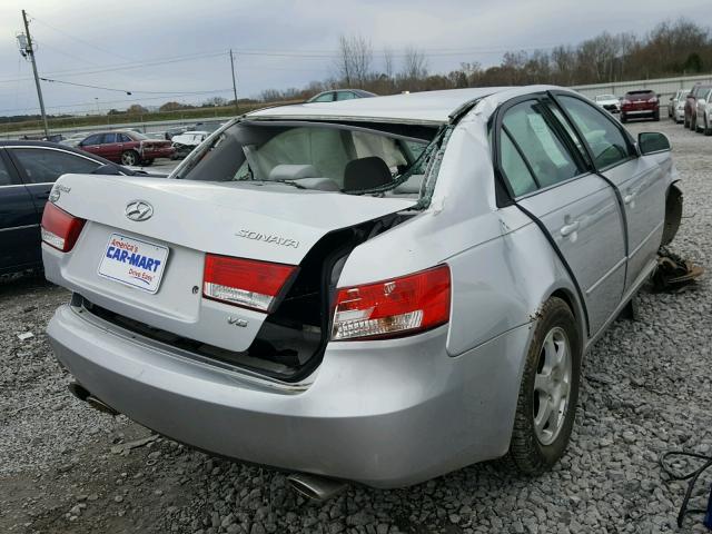 5NPEU46F96H054857 - 2006 HYUNDAI SONATA GLS SILVER photo 4