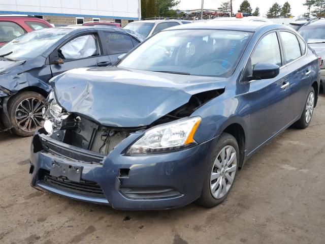 3N1AB7AP1FY226097 - 2015 NISSAN SENTRA S BLUE photo 2