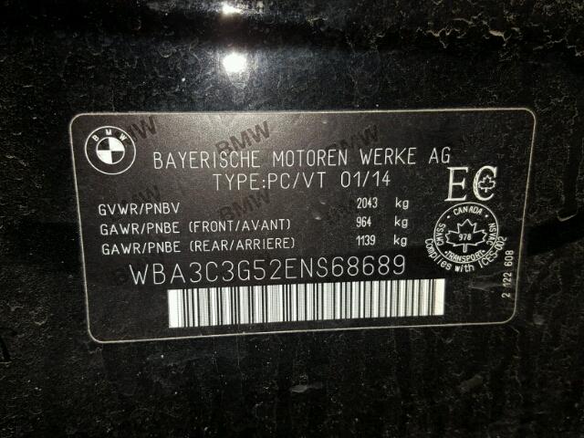 WBA3C3G52ENS68689 - 2014 BMW 320 I BLACK photo 10