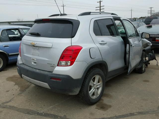 3GNCJPSB4GL247432 - 2016 CHEVROLET TRAX 1LT SILVER photo 4