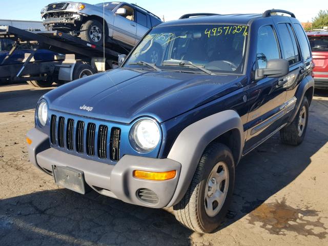 1J4GL48K84W165729 - 2004 JEEP LIBERTY SP BLUE photo 2