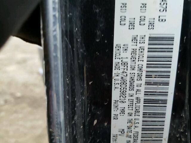 1J8FF47W08D590210 - 2008 JEEP COMPASS SP BLACK photo 10