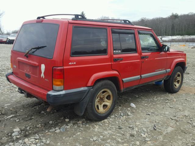 1J4FF68S9XL605512 - 1999 JEEP CHEROKEE S RED photo 4