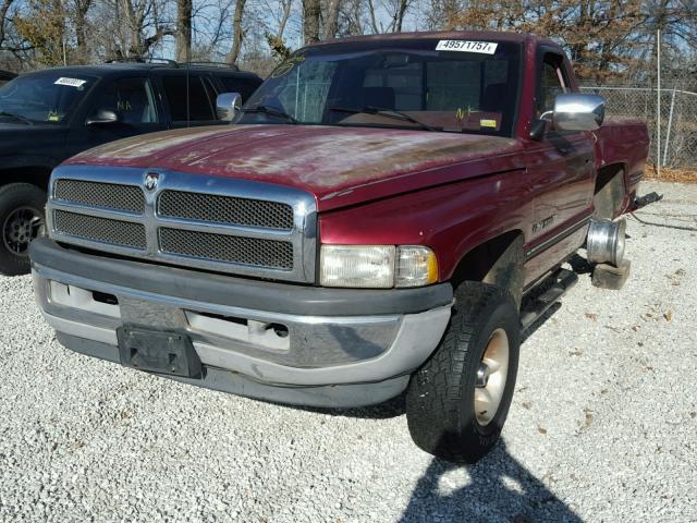 1B7HF16Y0RS628565 - 1994 DODGE RAM 1500 BURGUNDY photo 2