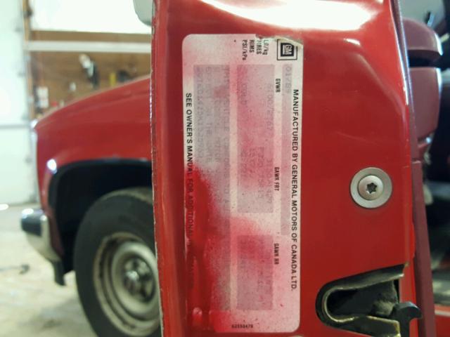 2GTEC14Z5K1525963 - 1989 GMC SIERRA C15 RED photo 10