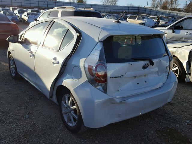 JTDKDTB36D1056241 - 2013 TOYOTA PRIUS C WHITE photo 3