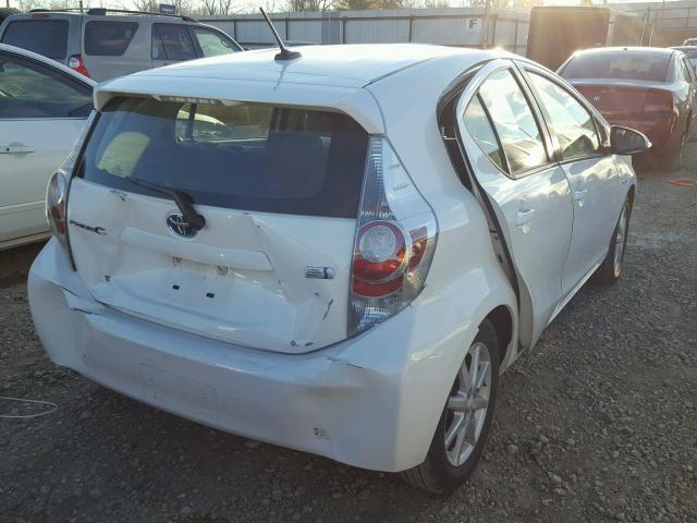 JTDKDTB36D1056241 - 2013 TOYOTA PRIUS C WHITE photo 4