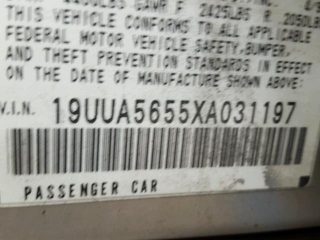 19UUA5655XA031197 - 1999 ACURA 3.2TL GRAY photo 10