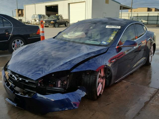 5YJSA1E28HF192254 - 2017 TESLA MODEL S 蓝色 照片 2