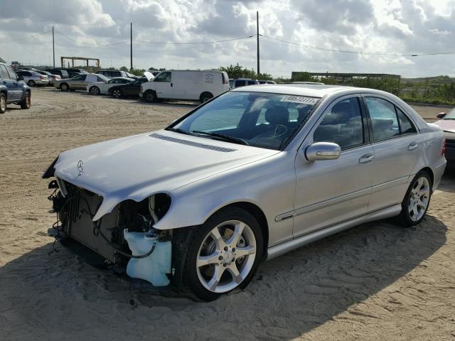 WDBRF52H87E024340 - 2007 MERCEDES-BENZ C 230 GRAY photo 2