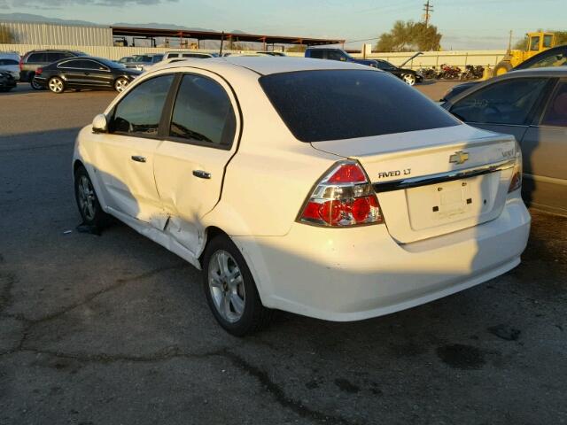 KL1TG56E29B613674 - 2009 CHEVROLET AVEO LT WHITE photo 3