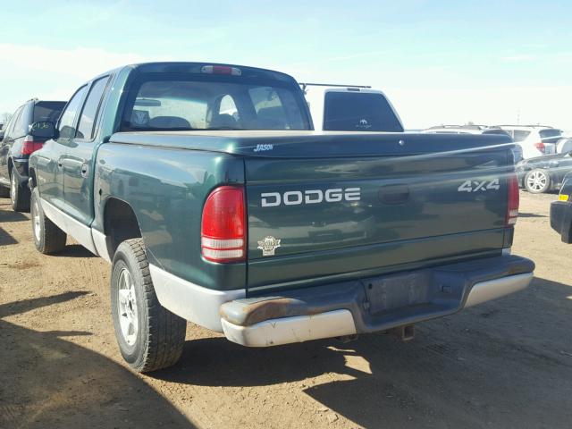 1B7HG48ZX2S621455 - 2002 DODGE DAKOTA QUA GREEN photo 3