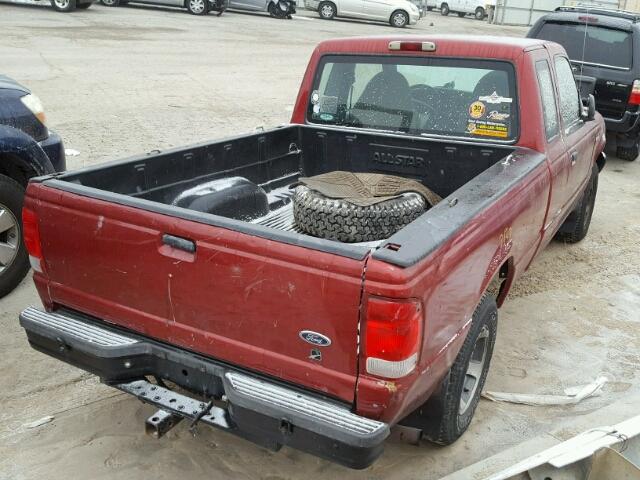 1FTYR14V3YPB42821 - 2000 FORD RANGER SUP RED photo 4