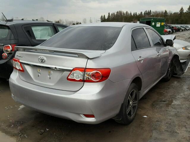 2T1BU4EE0BC589262 - 2011 TOYOTA COROLLA BA SILVER photo 4