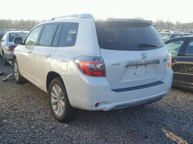 JTEEW44A392029813 - 2009 TOYOTA HIGHLANDER WHITE photo 3