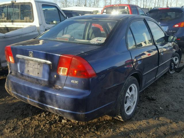 2HGES25761H610288 - 2001 HONDA CIVIC EX BLUE photo 4