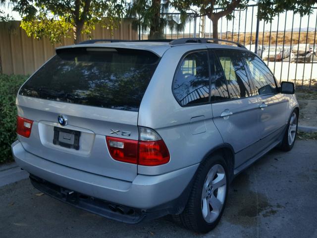 5UXFB53535LV11926 - 2005 BMW X5 4.4I SILVER photo 4