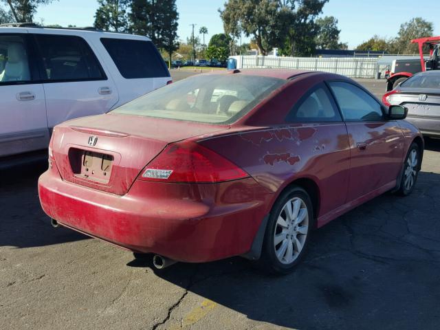 1HGCM82616A007691 - 2006 HONDA ACCORD EX RED photo 4