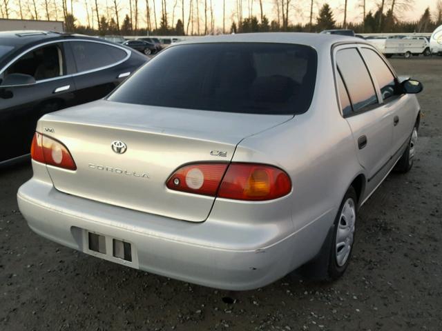 2T1BR12E91C847426 - 2001 TOYOTA COROLLA CE SILVER photo 4