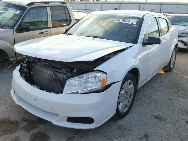 1C3CDZAB4CN110888 - 2012 DODGE AVENGER SE WHITE photo 2