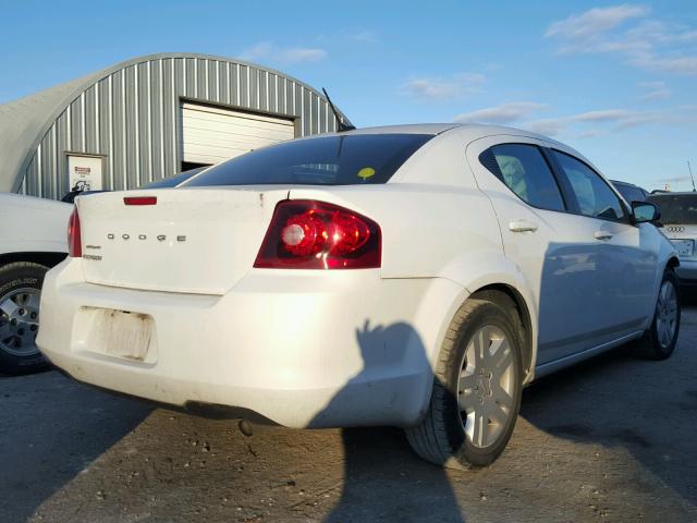 1C3CDZAB4CN110888 - 2012 DODGE AVENGER SE WHITE photo 4