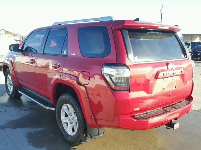 JTEZU5JR3G5117943 - 2016 TOYOTA 4RUNNER SR RED photo 3