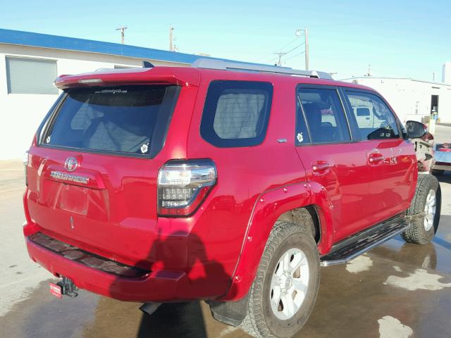 JTEZU5JR3G5117943 - 2016 TOYOTA 4RUNNER SR RED photo 4