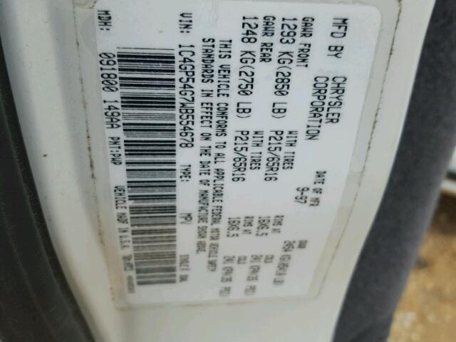 1C4GP54G7WB554678 - 1998 CHRYSLER TOWN & COU WHITE photo 10