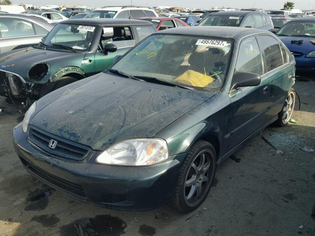 1HGEJ6673YL023441 - 2000 HONDA CIVIC LX GREEN photo 2